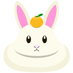 兎の姿をした鏡餅のイラスト