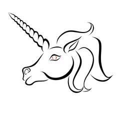 unicorn head logo vector image