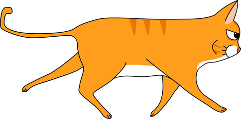 orange cat gesture pet animal cartoon clipart
