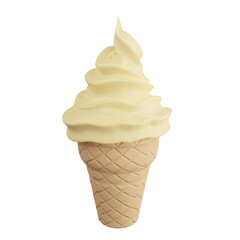 3D rendering vanilla ice cream on transparent background