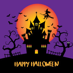 Halloween night background. Happy Halloween. vector illustration.
