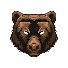 grizzly bear head mascot illustration
