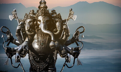 Ganesha has an old power in a religious place that is separated from behind the power of belief.
