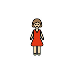 Fototapeta premium girl, child, family line icon on white background. Signs and symbols can be used for web, logo, mobile app, UI, UX