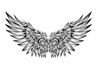 Obraz premium Vector angel wing tattoo design