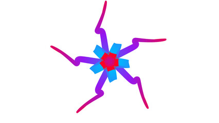 Isolated colorful star shape graphic design element