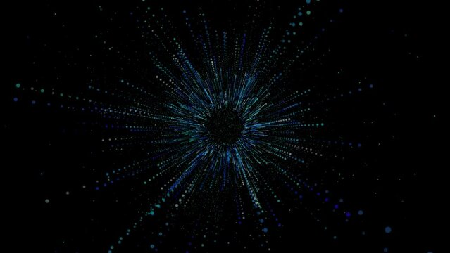 4k animation of departure into the space tunnel