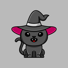 CUTE WITCH CAT CELEBRATES HALLOWEEN