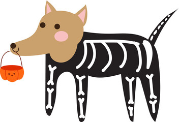 Dog skeleton halloween cosplay 