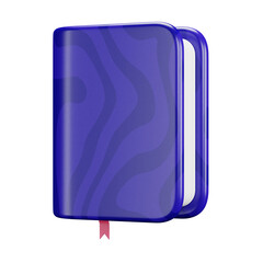 3D cartoon user interface illustration of a notebook or digital journal icon on an isolated background. With studio lighting and a gradient colourful texture. 3D rendering