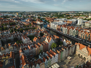 Gdansk from drone, Poland