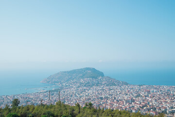 View from the hill in Alanya, Turkey. Alanya cityscape. Turkish resort.