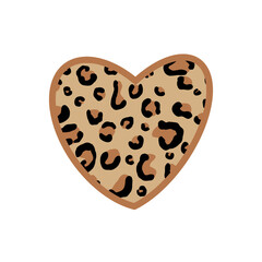 Leopard Print Heart Outline
