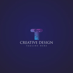  Creative letter tech logo vector