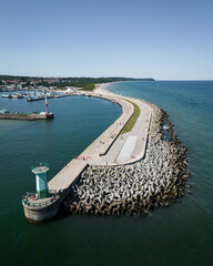 Wladyslawowo harbor from the drone, Poland
