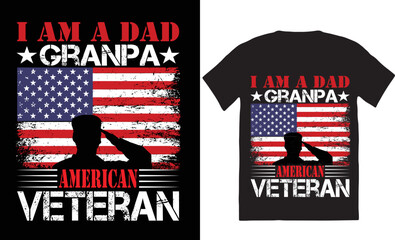 Veteran T-shirt design template