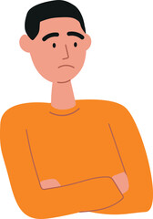 Disappointed sad person feeling upset unhappy, regretting, desperate, anxiety, sorrow, alone, depression, trouble. Human negative emotion concept. Vector illustration