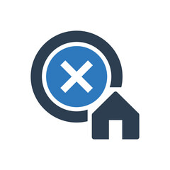 Fototapeta premium Home With Cancel Icon