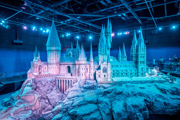 Naklejka premium Leavesden, UK - August 23, 2022: Exhibits inside the Making of Harry Potter tour at Warner Bros studio.