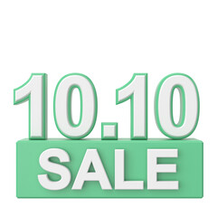10.10 sale. October sale. 3D illustration.