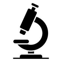        A lab research tool icon, glyph design of microscope