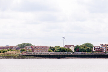 London, England, UK - September 04, 2022: Thamesead
wind turbines
