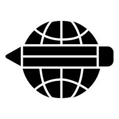 A perfect design icon of global writing 
