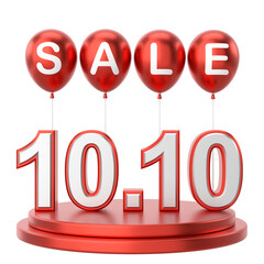 10.10 sale. October sale. 3D illustration.