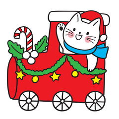 Cat christmas,Cartoon cute character vector.