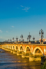 Stone bridge in  Bordeaux, France