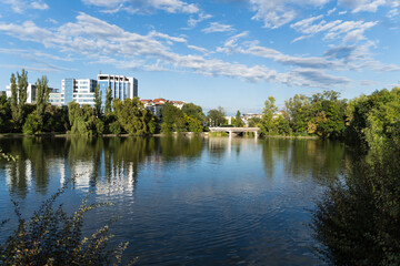 lake and trees,  Baneasa Lake, Matelotilor Alley, Bucharest City, Romania 