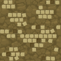 Seamless ground texture with old stone tiles