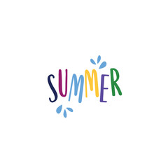 Fototapeta na wymiar Vector illustration: Brush lettering composition of Summer Vacation isolated on white background. 