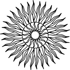 design vector asian sun rays outline element symbol