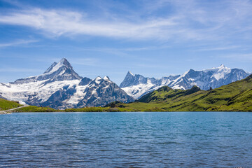 Swiss lake in the mountains