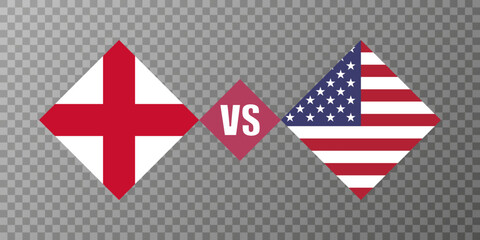 England vs USA flag concept. Vector illustration.