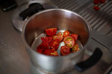 cooking in the kitchen