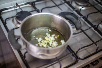 cooking in the kitchen
