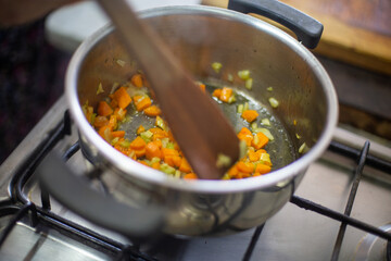 cooking pot of soup