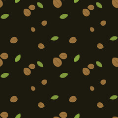 pattern with nuts .vector illustration of plants