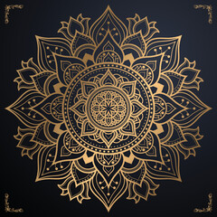 Naklejka premium Luxury mandala background with golden arabesque pattern and download eps file 