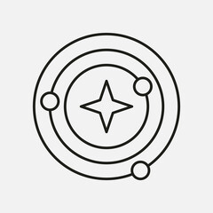 Solar system line icon illustration