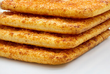 Crispy bread sprinkled with sugar