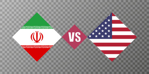 Iran vs USA flag concept. Vector illustration.