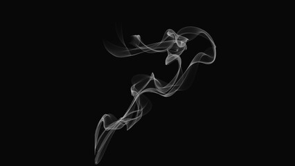 realistic smoke isolated on black background