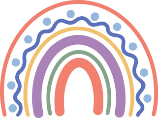 Illustration cute rainbow in pastel color
