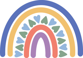 Naklejka premium Illustration cute rainbow in pastel color 