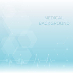 Abstract medical and DNA and molecule with a medical symbol. technology background with hexagons futuristic molecule Abstract medical background. Medial background DNA and medical and molecule concept