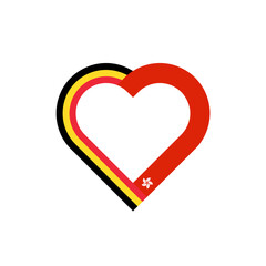 friendship concept. heart ribbon icon of belgium and hong kong flags. vector illustration isolated on white background