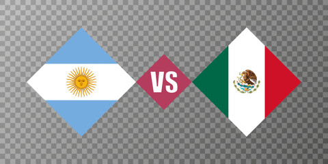 Argentina vs Mexico flag concept. Vector illustration.
